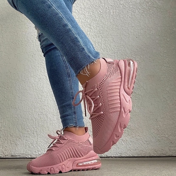 Women pink running shoes sneaker - Picture 4 of 4